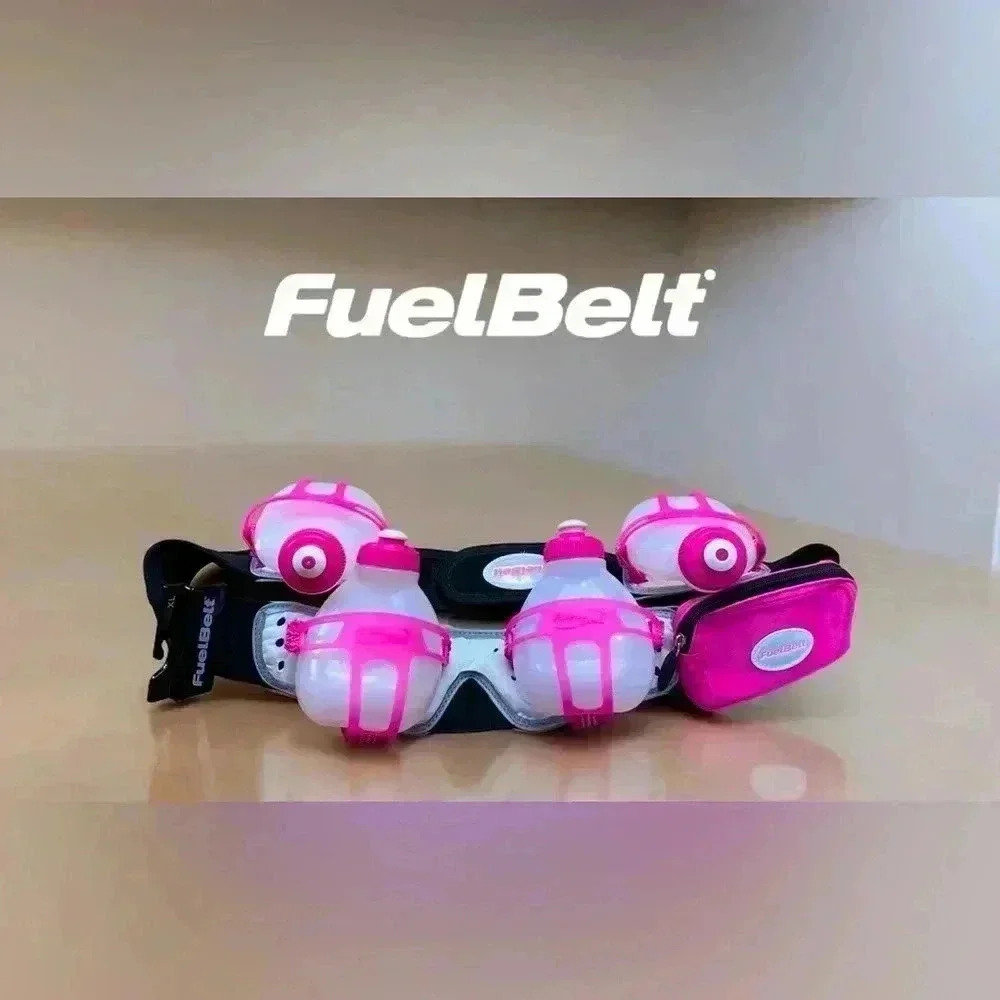 NWOT, Fuel Belt, 4 Water Bottle Runner’s Belt, Size XL, Black & Pink 🏃‍♀️